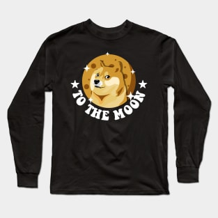 Funny Dogecoin To The Moon Long Sleeve T-Shirt